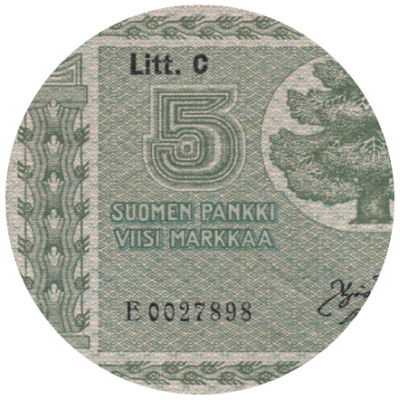 5 Markkaa 1922 Litt.C